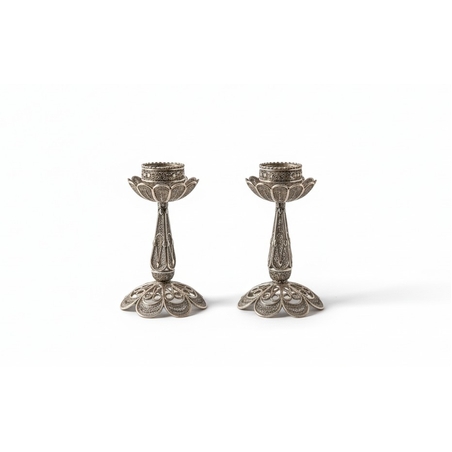 פמוטי פרח עומד כסף טהור