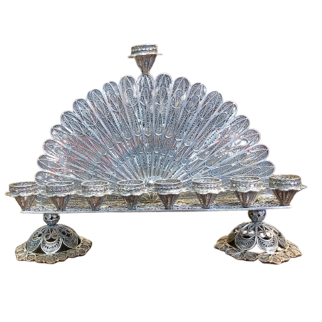 חנוכיה גב L כסף טהור