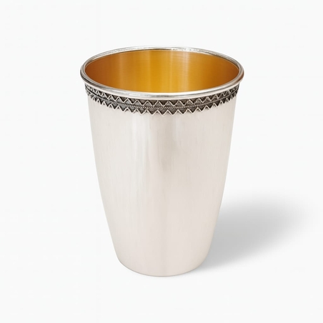 כוס קידוש חבית זיגזג כסף טהור