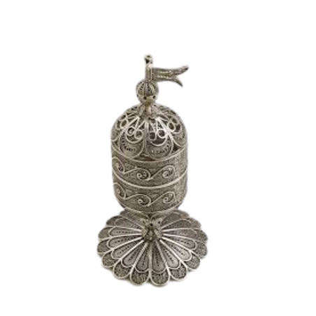 קופסאת בשמים פילגרן ישר כסף טהור