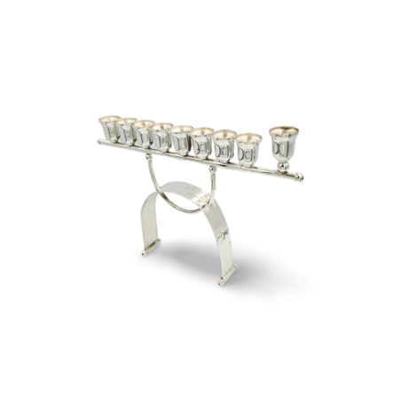 Pure silver pearl menorah