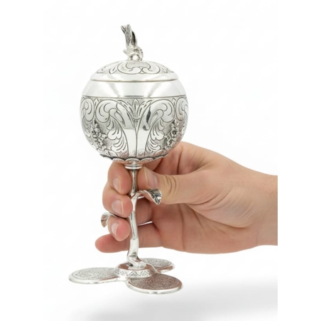 גביע קידוש רוזין מעוטר כסף טהור