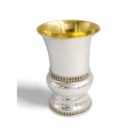 גביע קידוש סרט חצי רגל כסף טהור