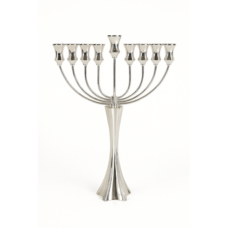 Pure silver star menorah
