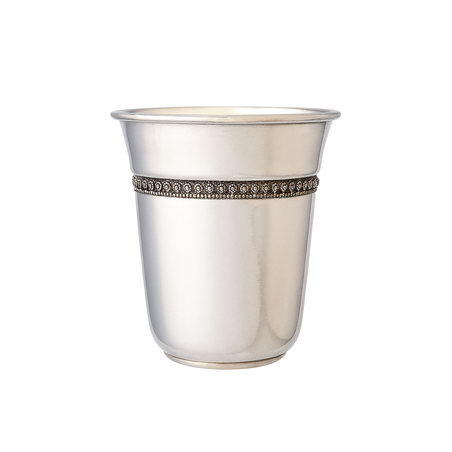Kiddush cup round ribbon pure silver