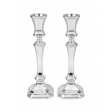 Candlesticks for Shabbat in a clean and magnificent design made of pure 925 silver, handmade