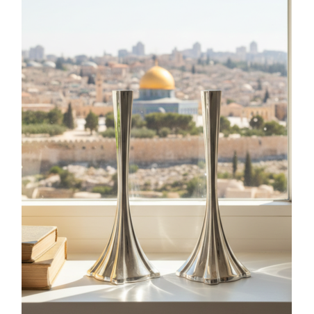 pure silver convex Prince candlesticks