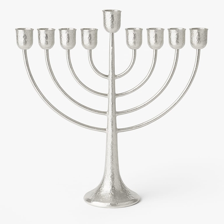 Menorah bows pure silver hammer