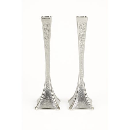 Pure silver Hammer Concave Prince Candlesticks