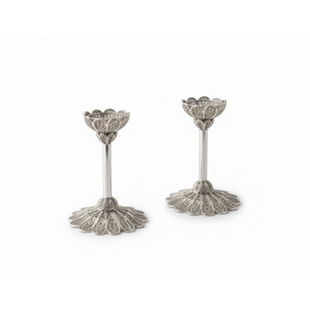 פמוטי פרח S כסף טהור