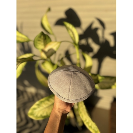 כיפה אפורה פשתן אפור בטון 17 ס