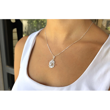 שרשרת האש שלי חלקה מכסף אמיתי 925