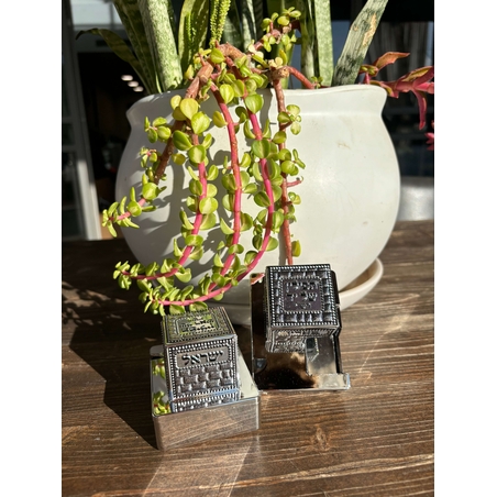 בתי תפילין מהודרים פלסטיק כסוף עם פלקטה מידה 33