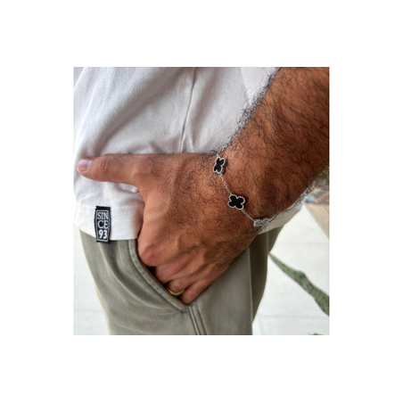 צמיד תלתנים לגבר בצבע שחור