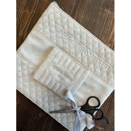 סט החלאקה שלי אפור בהיר - מכיל נרתיק לתלתל ומספריים