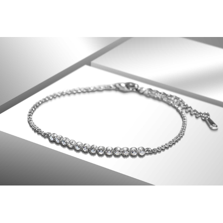 צמיד משובץ עדין לאישה מכסף 925