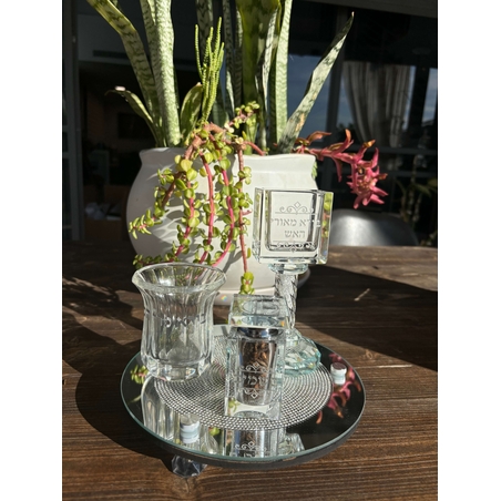 סט הבדלה מהודר מקריסטל עם 20 ס