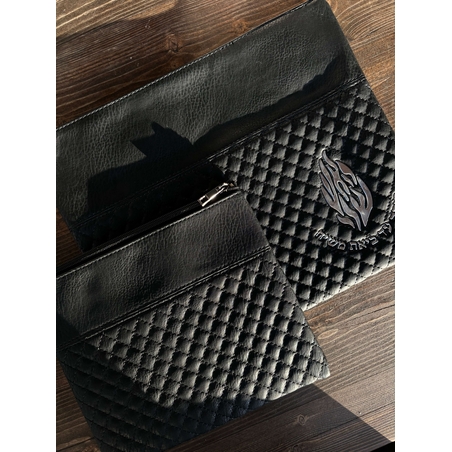 כיסויי טלית תפילין דמוי עור שחור עם הבלטה 