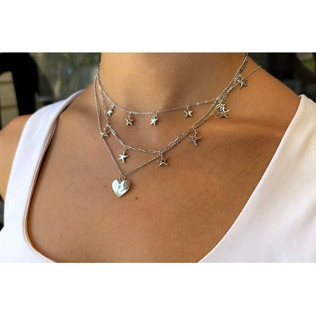 סט שרשראות כוכבים מכסף אמיתי 925