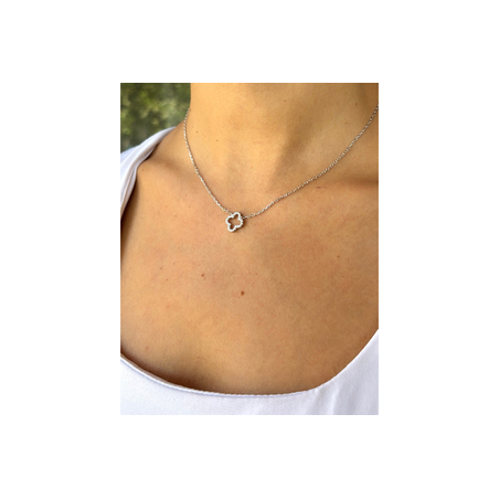 שרשרת תלתן חלול לאישה 925