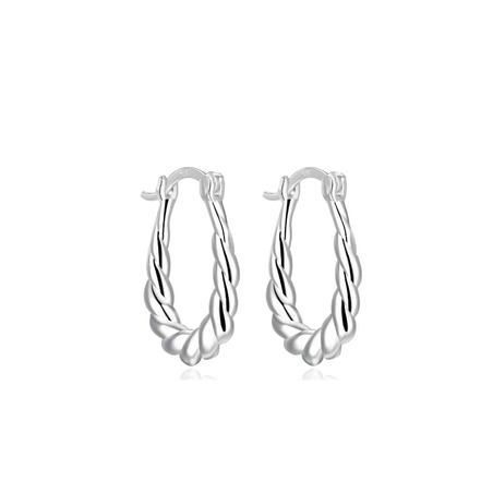 עגילי חבל חלקים לאישה מכסף 925