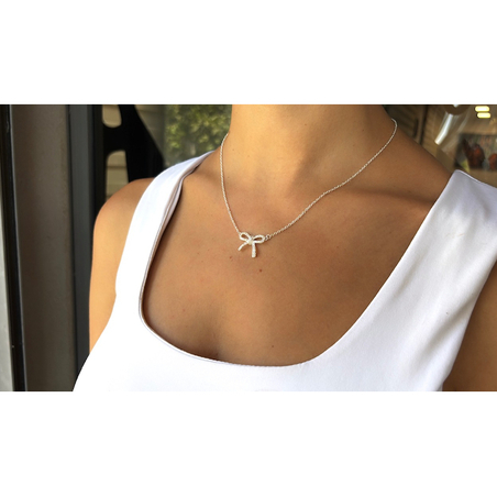 שרשרת פפיון משובצת מכסף אמיתי 925