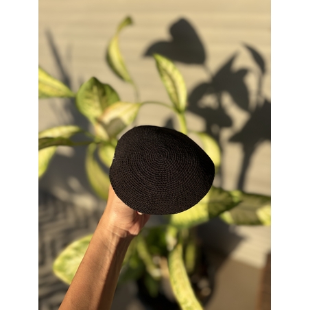 כיפה שחורה סרוגה צפופה 12 ס