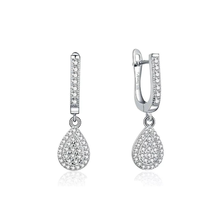 עגילי טיפה משובצים לאישה מכסף 925