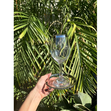 גביע קידוש מהודר מזכוכית שקוף וכסף 21 ס