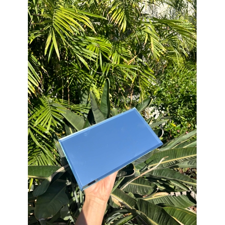 מגש מראה מקריסטל מהודר לפמוטים 23*13 ס