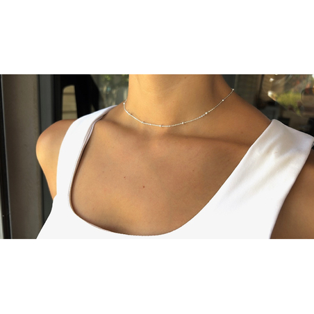 צ'וקר כדורים מכסף אמיתי 925