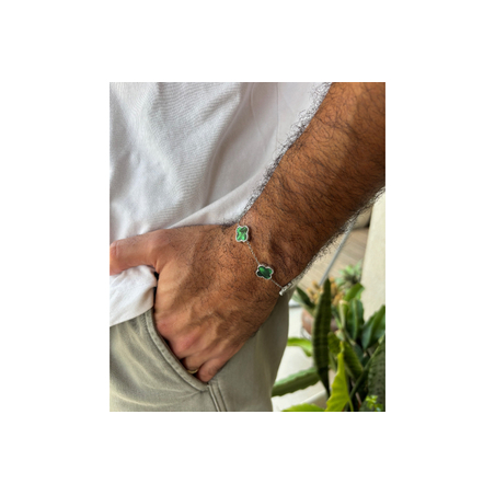 צמיד תלתנים לגבר בצבע ירוק