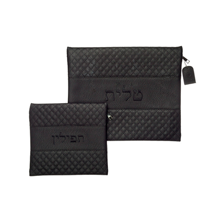 כיסויי טלית תפילין דמוי עור שחור