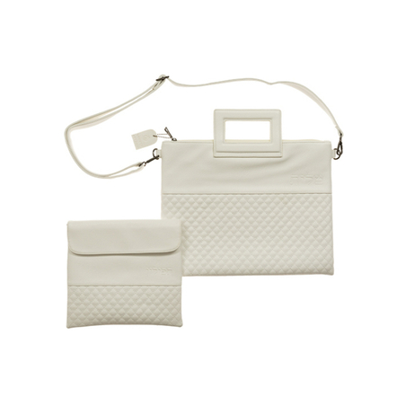 כיסויי טלית תפילין גוון לבן פיו עם ידית דגם מהודר 38*31