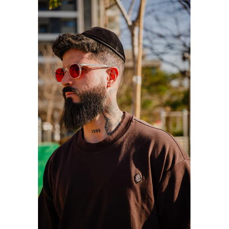 Beresheet2 - חולצת ציצית מהודרת דגם האש שלי בצבע חום כהה