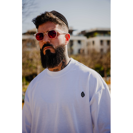 Beresheet2 - חולצת ציצית מהודרת דגם האש שלי בצבע לבן