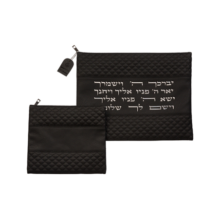 כיסויי טלית תפילין דמוי עור שחור 