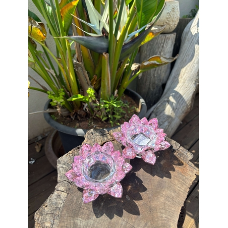 זוג פמוטים מהודרים לוטוס ורוד