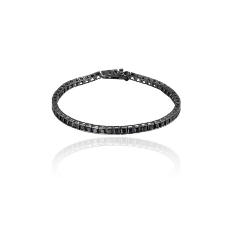 צמיד טניס קלאסי מושחר לגבר מכסף 925