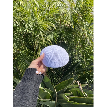 כיפה לבנה סרוגה איכותית 16 ס