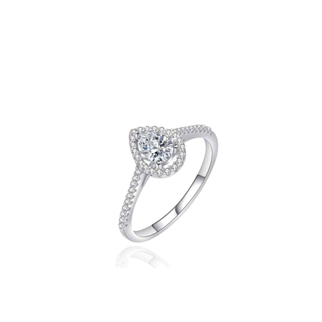 טבעת סוליטר טיפה לאישה מכסף 925