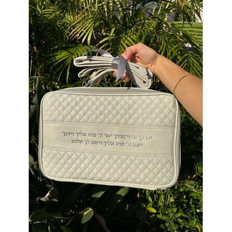 תיק טלית יוקרתי צבע אבן דמוי עור 