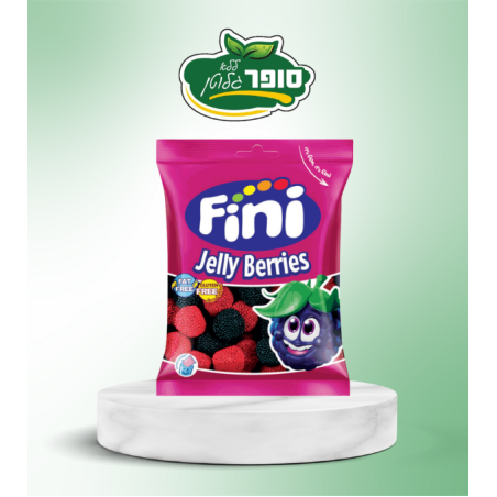סוכריות ג'לי בטעם פטל בציפוי סוכריות רכות  (fini)