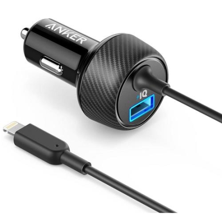 מטען רכב מאושר אפל Anker 24W