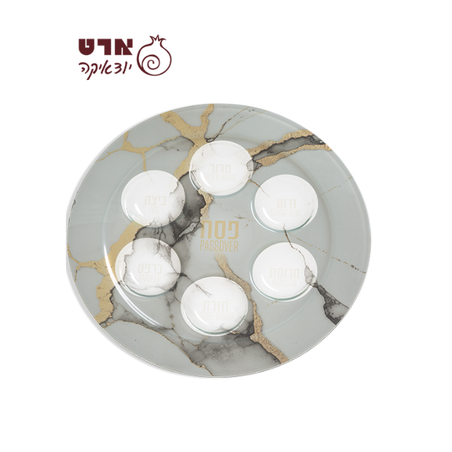 UK82281 צלחת פסח מזכוכית עם הדפסה 35 ס