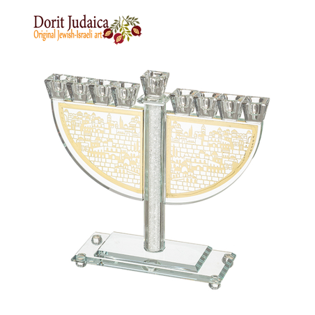 UK80028 חנוכייה קריסטל מהודרת עם פלקטה 23 ס