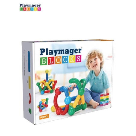 מוטות וכדורים גדולים במיוחד 60 חלקים PLAYMAGER