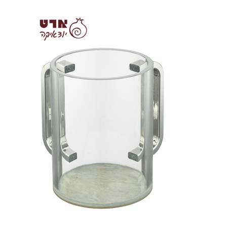 UK42923 נטלה אקריליק מהודרת שקופה עם ידיות כסף 13 ס