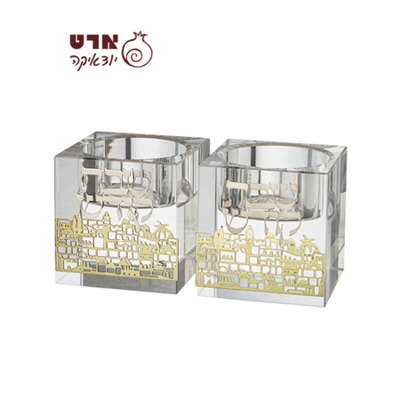 UK42622 זוג פמוטי קריסטל עם פלקטה 