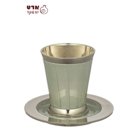 UK40139 גביע קידוש אלומיניום מהודר עם תחתית גוון כסף 9 ס